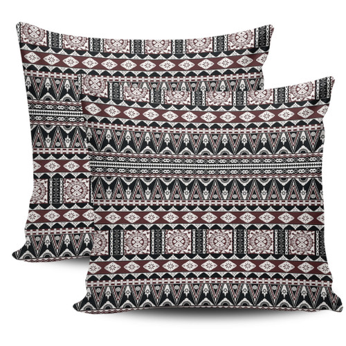 Fiji Pillow Cover Bula Fiji Masi Motif Brown Color Design1