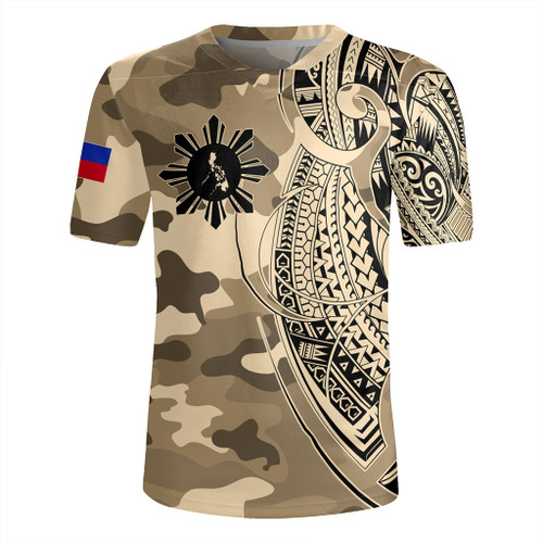Philippines Filipinos Rugby Jersey Tribal Tattoo With Camouflage Pattern