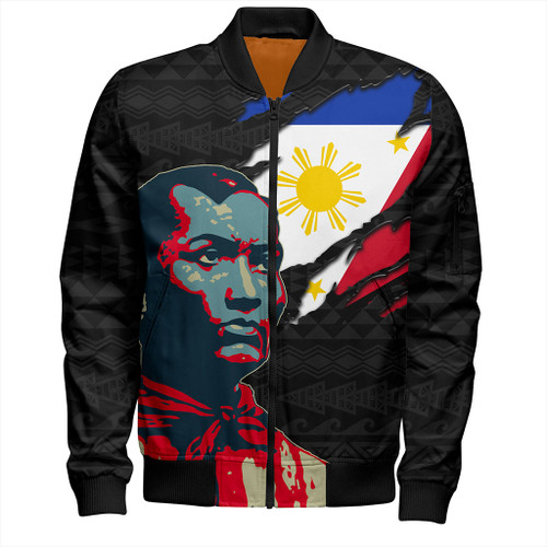 Philippines Filipinos Bomber Jacket Bonifacio Day Tribal Crack Style