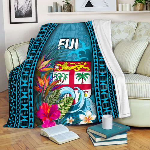 Fiji Premium Blanket Bula Islands Wave Tropical