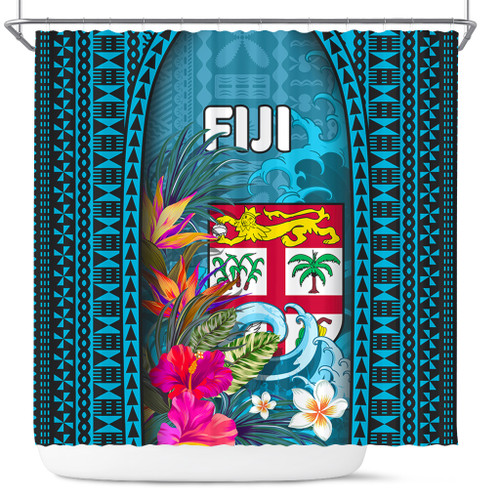 Fiji Shower Curtain Bula Islands Wave Tropical
