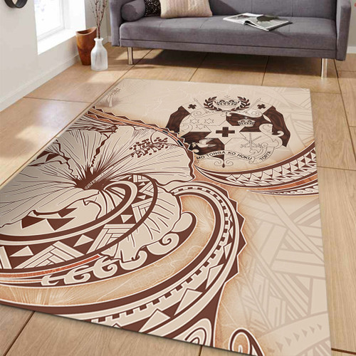 Tonga Area Rug Hibiscus Flower Vintage Style1