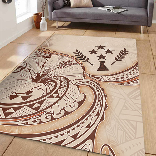 Kosrae Area Rug Hibiscus Flower Vintage Style1