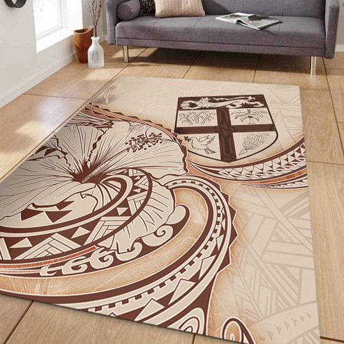 Fiji Area Rug Hibiscus Flower Vintage Style1