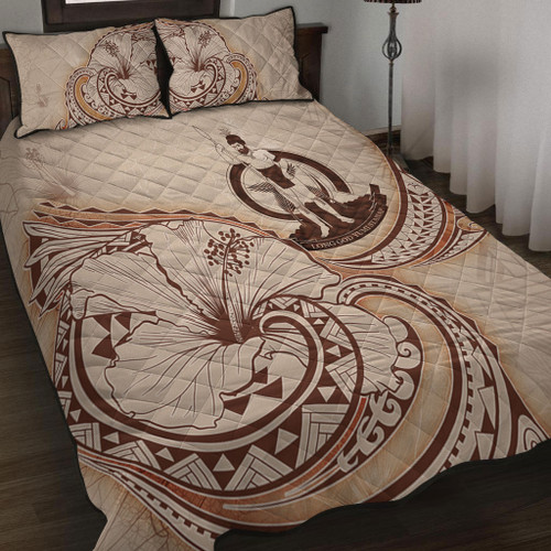 Vanuatu Quilt Bed Set Hibiscus Flower Vintage Style1