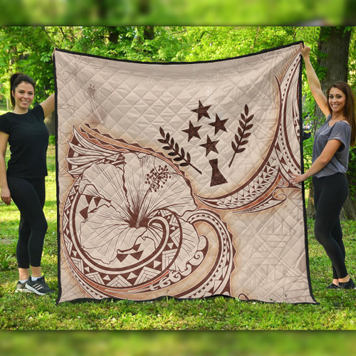 Kosrae Premium Quilt Hibiscus Flower Vintage Style1