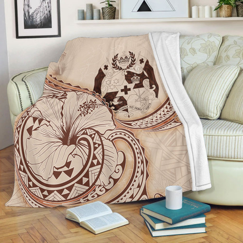 Tonga Premium Blanket Hibiscus Flower Vintage Style1