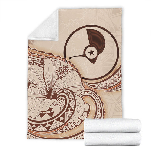 Yap State Premium Blanket Hibiscus Flower Vintage Style1