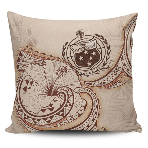 Samoa Pillow Cover Hibiscus Flower Vintage Style1