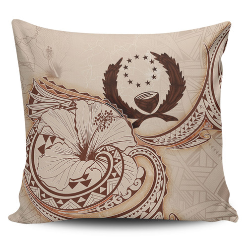 Pohnpei State Pillow Cover Hibiscus Flower Vintage Style1