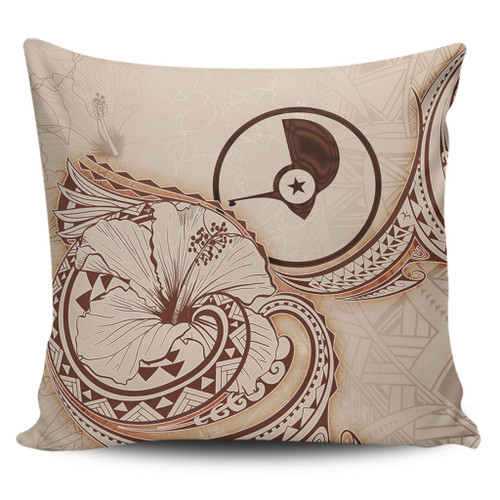 Yap State Pillow Cover Hibiscus Flower Vintage Style1