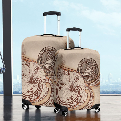 American Samoa Luggage Cover Hibiscus Flower Vintage Style1