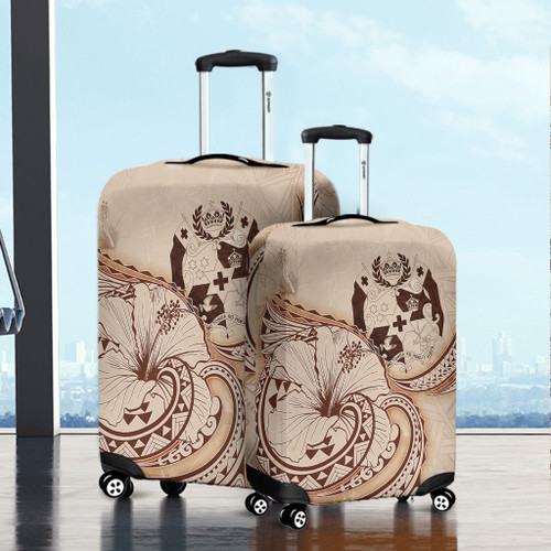 Tonga Luggage Cover Hibiscus Flower Vintage Style1