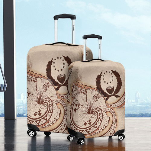 Pohnpei State Luggage Cover Hibiscus Flower Vintage Style1