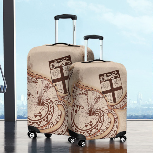 Fiji Luggage Cover Hibiscus Flower Vintage Style1