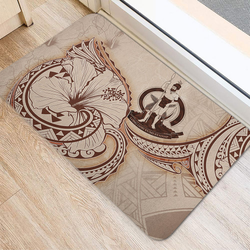 Vanuatu Door Mat Hibiscus Flower Vintage Style1