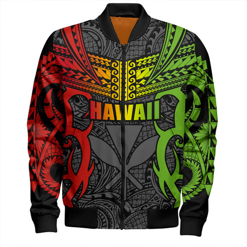 Hawaii Bomber Jacket Kanaka Tribal Tattoo Concept