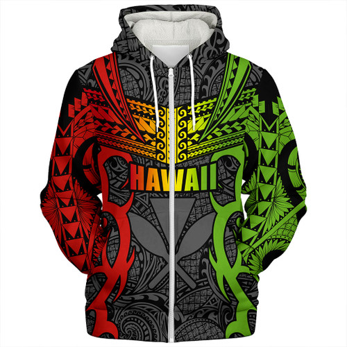 Hawaii Sherpa Hoodie Kanaka Tribal Tattoo Concept