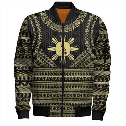 Philippines Filipinos Bomber Jacket Tribal Pattern Traditional Style