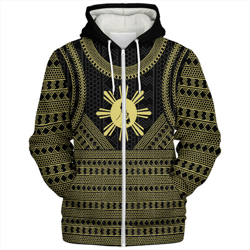Philippines Filipinos Sherpa Hoodie Tribal Pattern Traditional Style