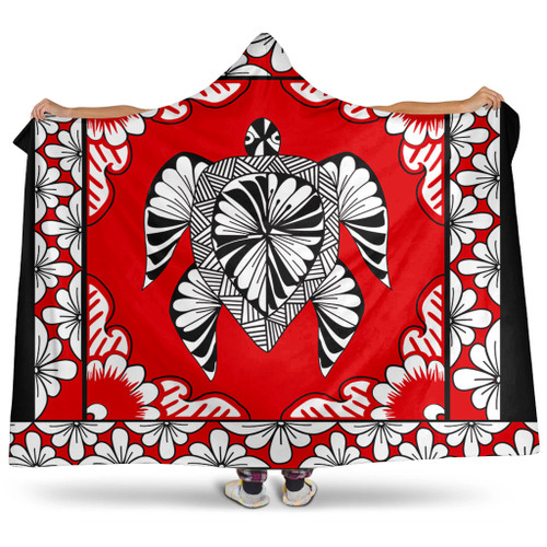 Tonga Hooded Blanket Tapa Turtle Design