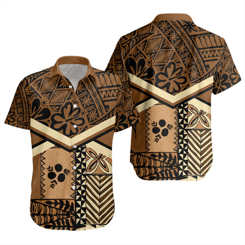 Tonga Short Sleeve Shirt Ngatu Pattern Siapo