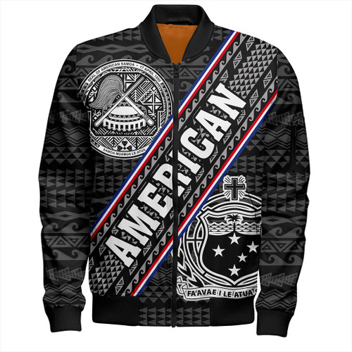 Samoa Bomber Jacket American Samoa Coat Of Arms Half Style