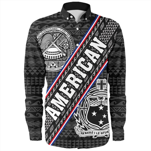 Samoa Long Sleeve Shirt American Samoa Coat Of Arms Half Style