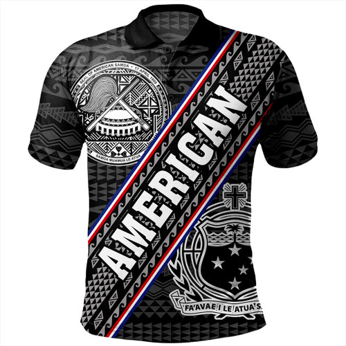 Samoa Polo Shirt American Samoa Coat Of Arms Half Style