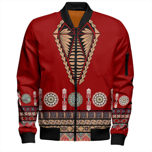 Tonga Bomber Jacket Ngatu Design Fabric