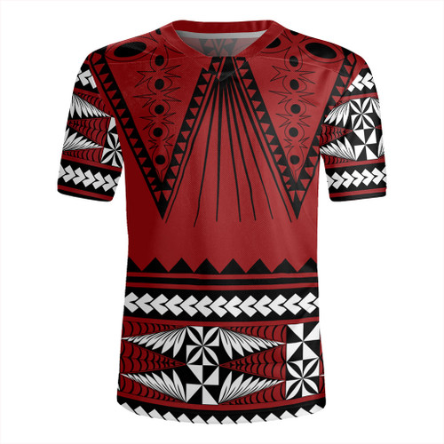Tonga Rugby Jersey Polynesia Island Ngatu Pattern Style