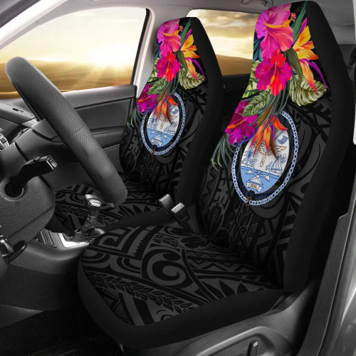 Marshall Islands Car Seat Covers - Hibiscus Polynesian Pattern