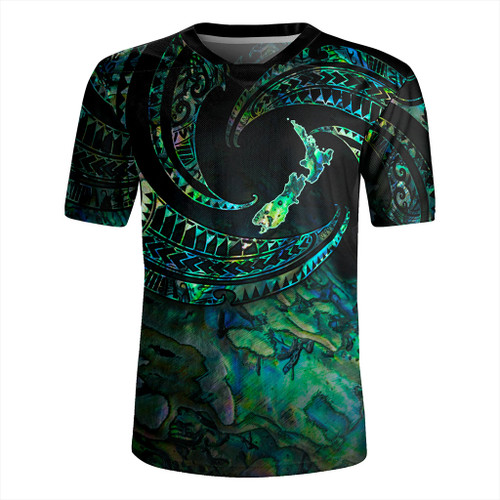 New Zealand Rugby Jersey Tribal Wave Papua Shell With Map