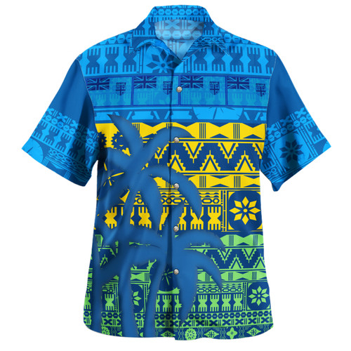 Polynesian Hawaiian Shirt Fijian Tapa Patterns Palm Tree Design1