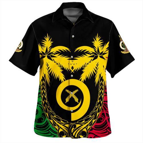 Vanuatu Hawaiian Shirt Tribal Pattern Coconut