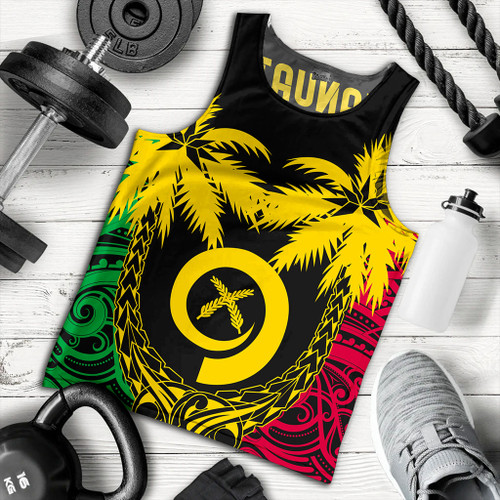 Vanuatu Tank Top Tribal Pattern Coconut