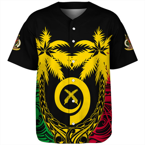 Vanuatu Baseball Shirt Tribal Pattern Coconut