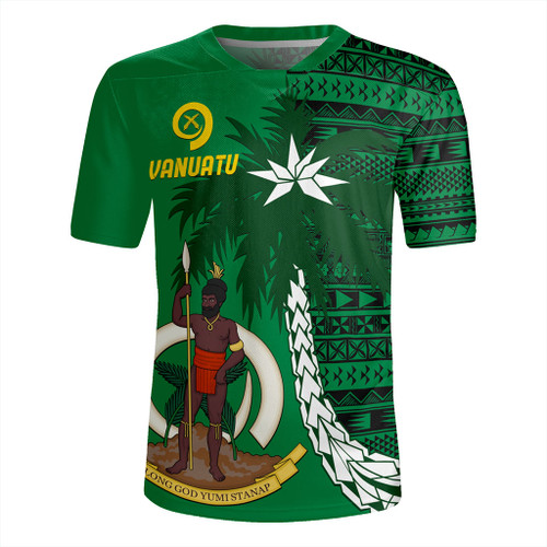 Vanuatu Rugby Jersey Coat Of Arms Tree Coconut