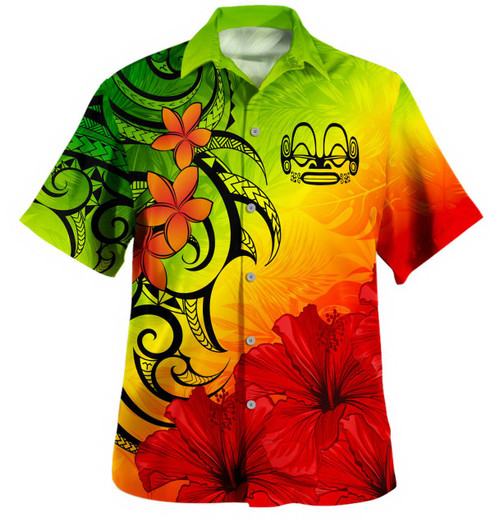 Marshall Islands Hawaiian Shirt Tribal Polynesia Tropical Hibiscus Flower