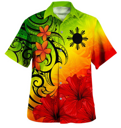 Philippines Filipinos Hawaiian Shirt Tribal Polynesia Tropical Hibiscus Flower