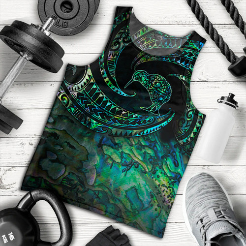 New Zealand Tank Top Tribal Wave Papua Shell With Kiwi Bird
