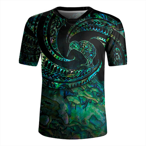New Zealand Rugby Jersey Tribal Wave Papua Shell With Kiwi Bird