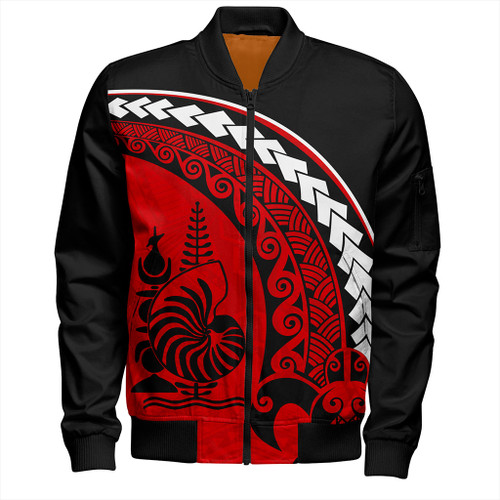 New Caledonia Bomber Jacket Turtle Polynesian Tribal Coat Of Arms