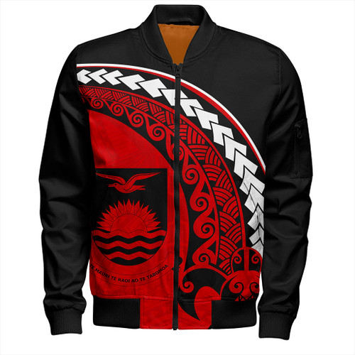 Kiribati Bomber Jacket Turtle Polynesian Tribal Coat Of Arms