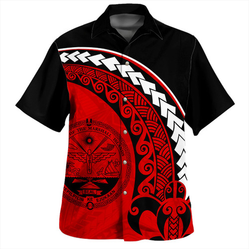 Marshall Islands Hawaiian Shirt Turtle Polynesian Tribal Coat Of Arms