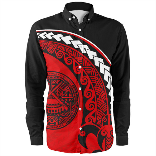 American Samoa Long Sleeve Shirt Turtle Polynesian Tribal Coat Of Arms