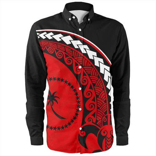 Chuuk State Long Sleeve Shirt Turtle Polynesian Tribal Coat Of Arms