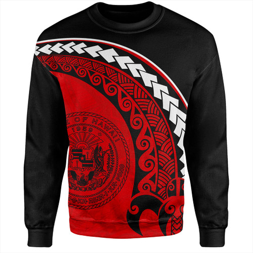 Hawaii Sweatshirt Turtle Polynesian Tribal Coat Of Arms