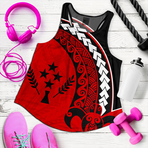 Kosrae Women Tank Turtle Polynesian Tribal Coat Of Arms