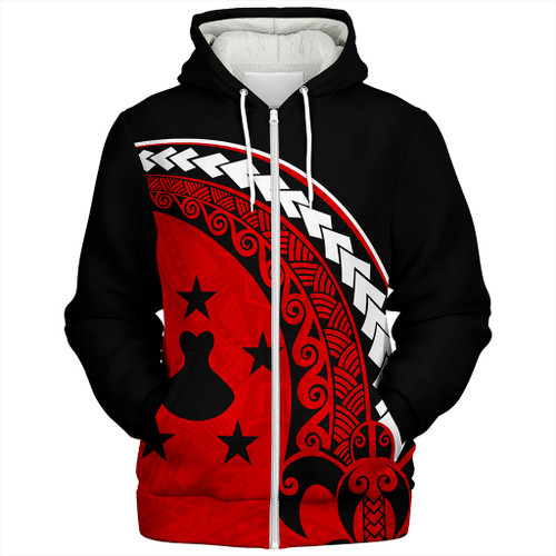 Austral Islands Sherpa Hoodie Turtle Polynesian Tribal Coat Of Arms